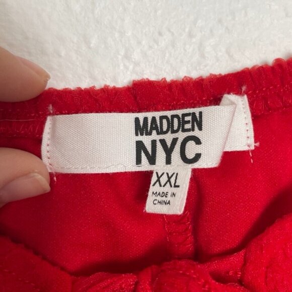 Madden NYC XXL Red Textured Tie Bust Mini Dress - Picture 15 of 15